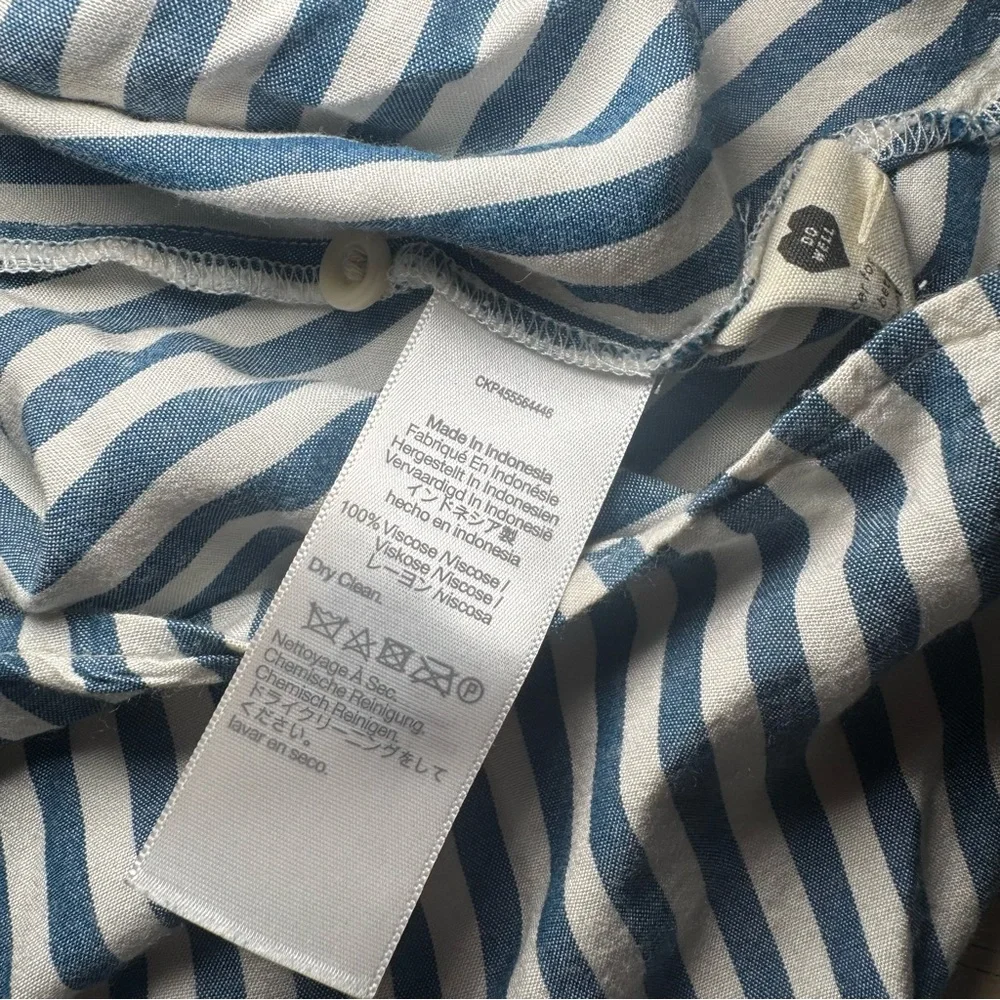 Madewell size S oversized boxy button up shirt signature‎ poplin Blue stripe